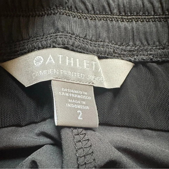 Athleta Camden Printed Joggers Lightweight Stretch w/ Zipper Pockets Sz 2 - Picture 10 of 13